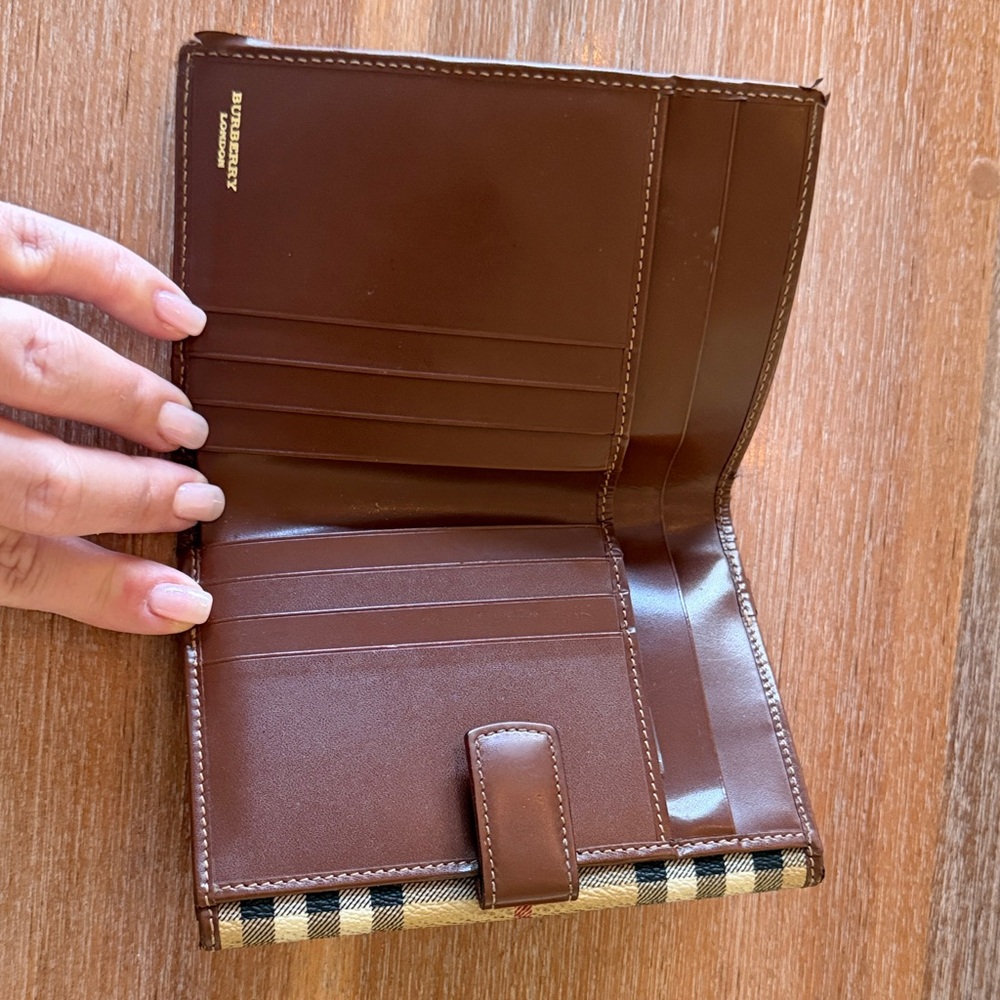 Burberry Beige and Black Plaid Wallet - Picture 2 of 8